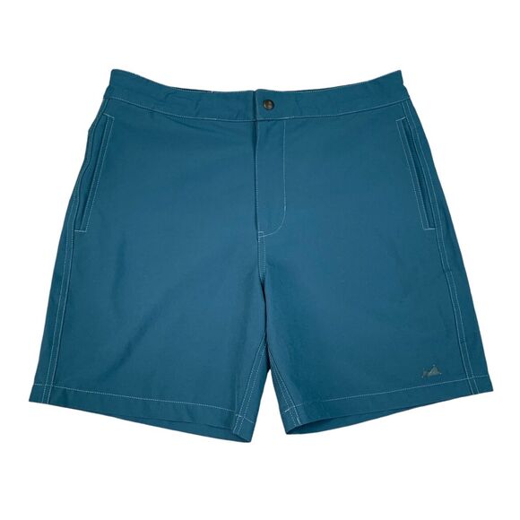 Myles Shorts Mens 32 Blue Stretch 7 Inch Inseam Hidden Drawstring Stretch Hybrid - Picture 1 of 13